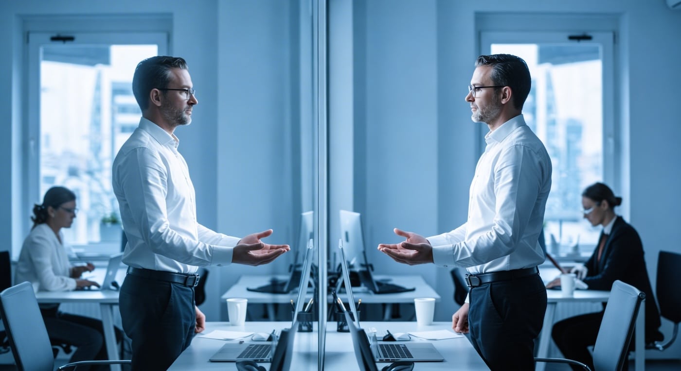 Führungskraft am Schreibtisch – Let Them Theorie und Selbstführung nach Mel Robbins